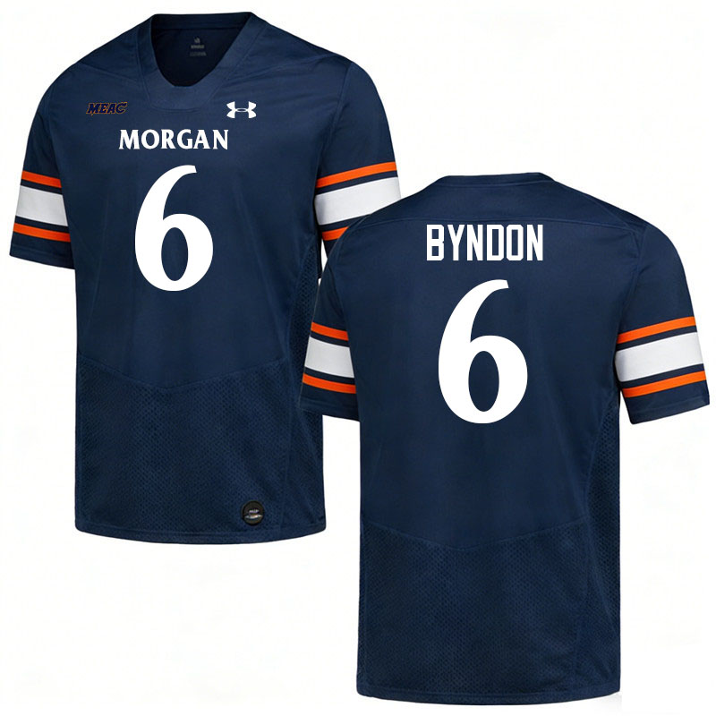 Morgan State Bears #6 Lance Byndon College Football Jerseys,Uniforms Stitched-Navy